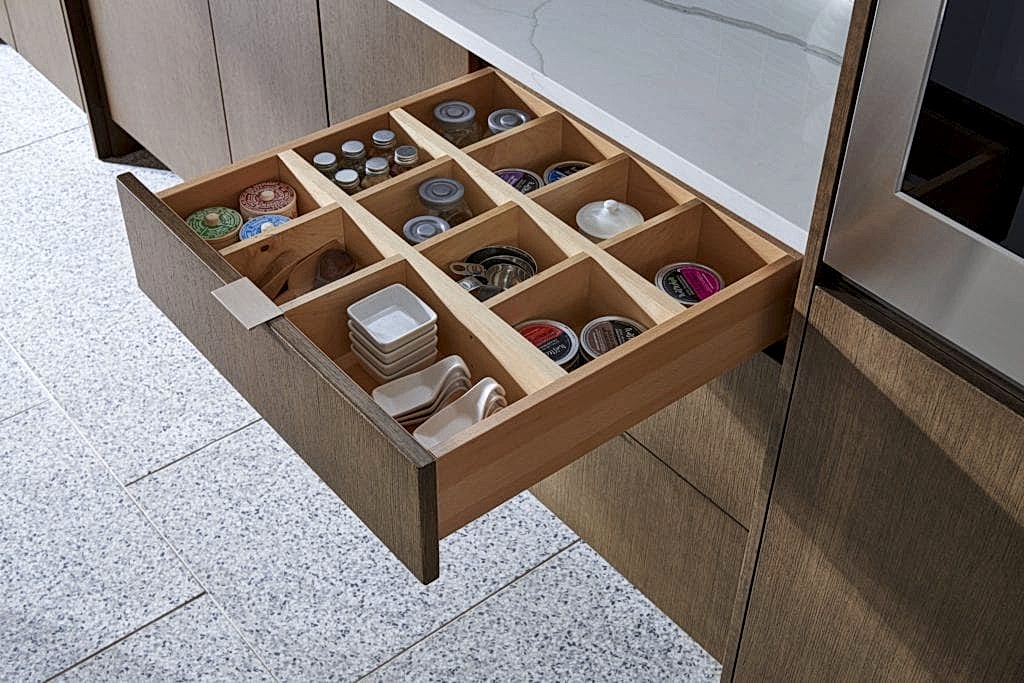 Tacoma WA Cabinets with drawer organizer by Medallion Cabinetry