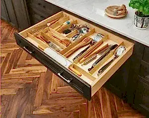 Cabinets Tacoma WA with drawer organizer tray