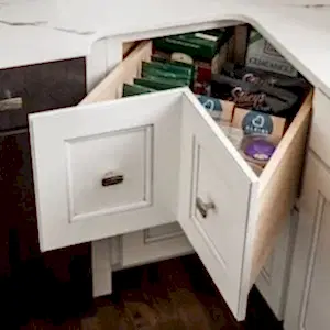 Tacoma WA Cabinets with corner drawer organizer by Medallion Cabinetry